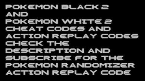 pokemon black two action replay codes|pokemon black and white 2 codes.